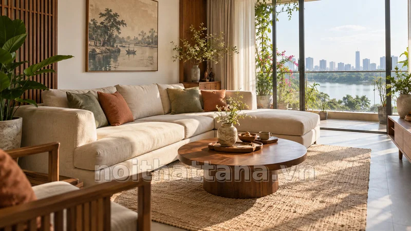 sofa êm trong không gian sử dụng thực tế