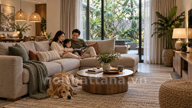 sofa êm: thử sofa tại showroom cho đúng