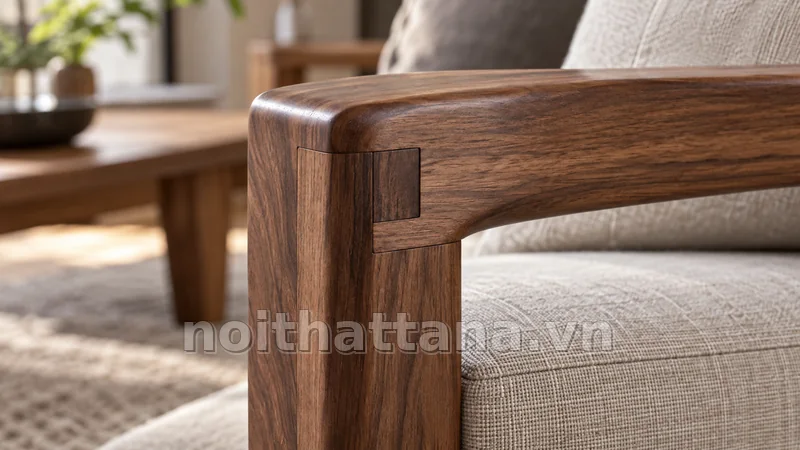 sofa gỗ óc chó đẹp: sofa góc l cho phòng rộng