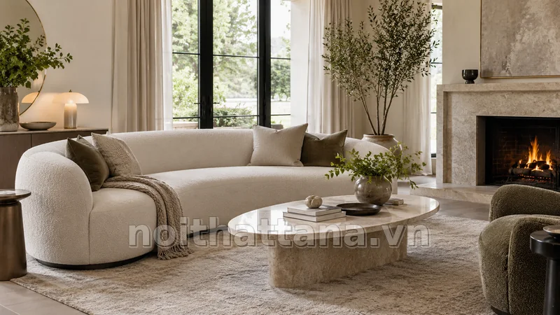sofa tròn - chi tiết lựa chọn và bố trí thực tế