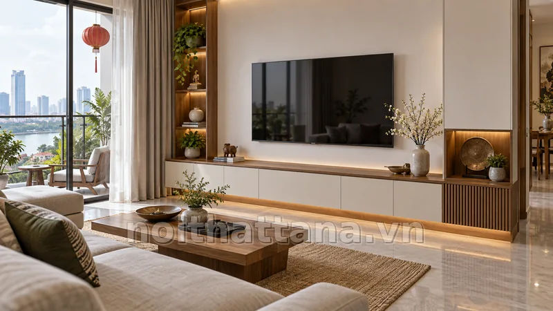 tủ tivi đẹp trong không gian sử dụng thực tế