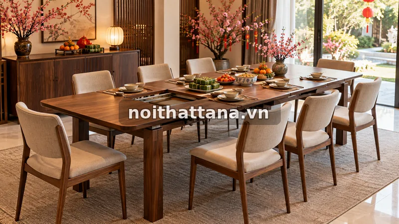 chọn bàn ăn ngày Tết: ghế phải ngồi lâu không mỏi