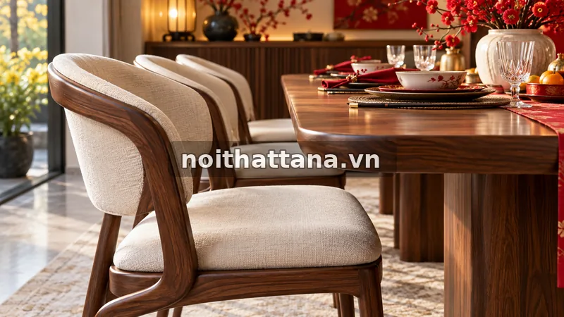 chọn bàn ăn ngày Tết: phối bàn ăn với không khí tết