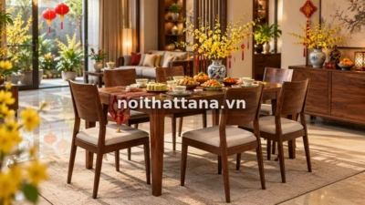 Chọn Bàn Ăn Ngày Tết: Đủ Chỗ Sum Vầy, Dễ Dọn Và Đẹp Nhà