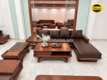 Sofa Gỗ Sồi Nga Da Hàn Quốc GS103