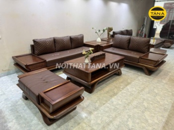 Sofa Gỗ Sồi Nga Da Hàn Quốc GS107
